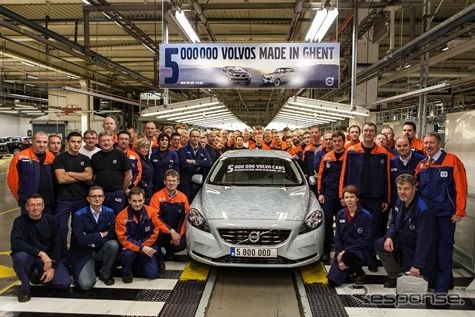 累計生産500万台を達成したボルボカーズのベルギー・ヘント工場