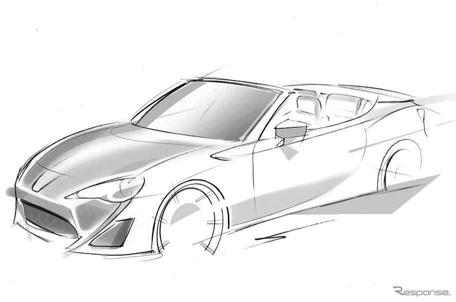 トヨタ FT-86オープンコンセプトの予告スケッチ