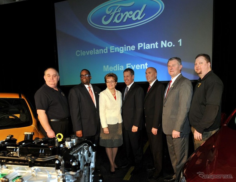 フォードモーターのオハイオ州クリーブランド工場で行われた記者発表会