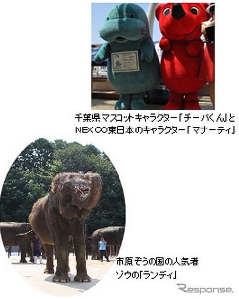 関越道・高坂SAにゾウが登場…圏央道開通記念