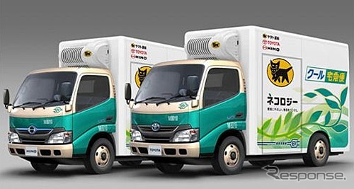 ヤマト運輸とトヨタ自動車、日野自動車が実証運行を行うEV小型トラック