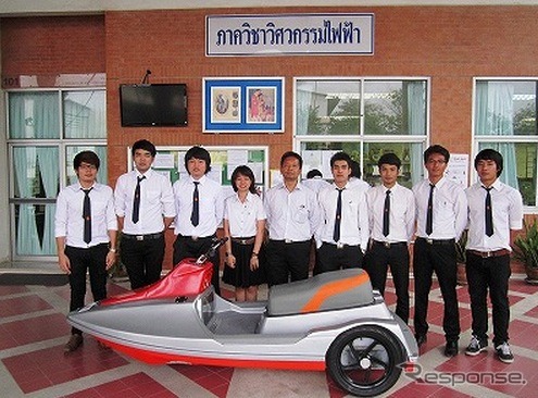 タイの学生、洪水救助用に電動三輪水陸両用車試作