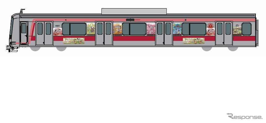 東急、東横線・副都心線相互直通運転記念ラッピング列車を運行