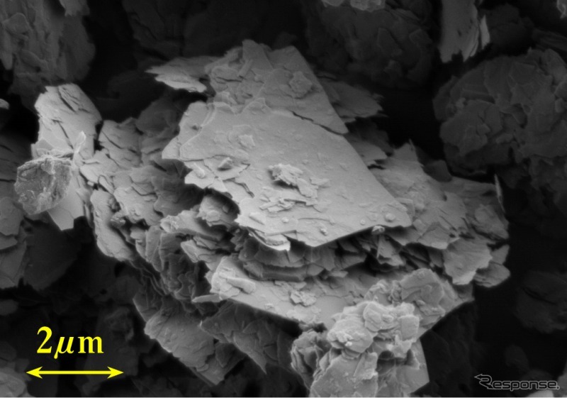 偏平タルクの顕微鏡写真（１万倍）