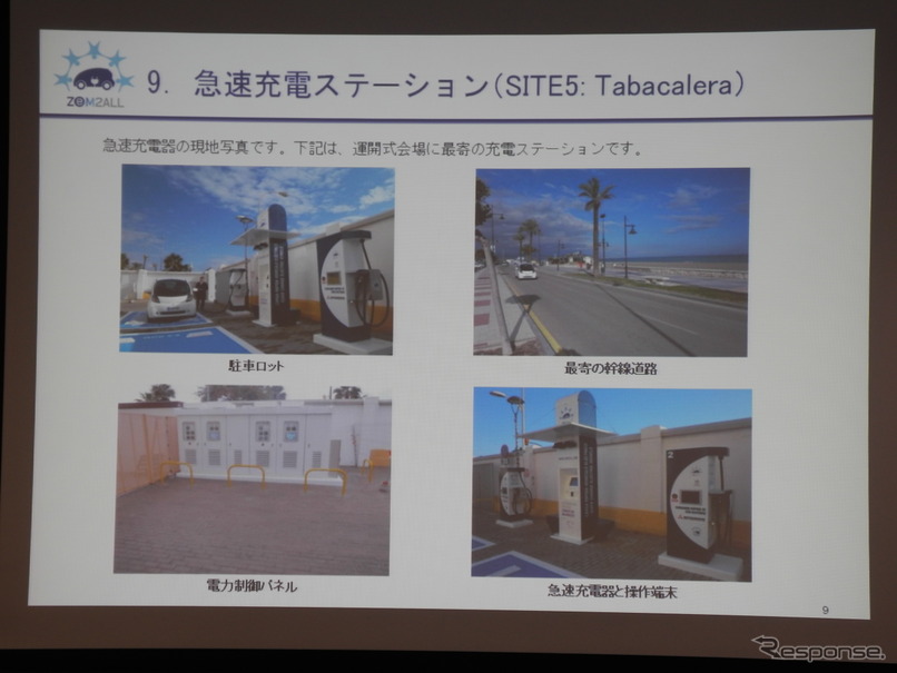 NEDOがスペインのマラガ市で行うスマートコミュニティの実証試験についてのスライド