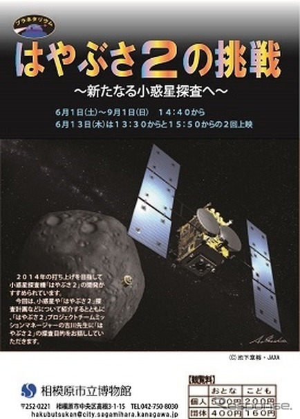 「はやぶさ2の挑戦～新たなる小惑星探査へ～」のポスター。