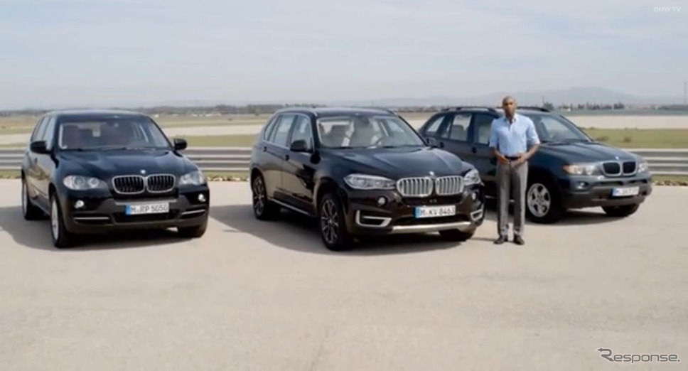 BMW X5。左から2代目、3代目の新型、初代。