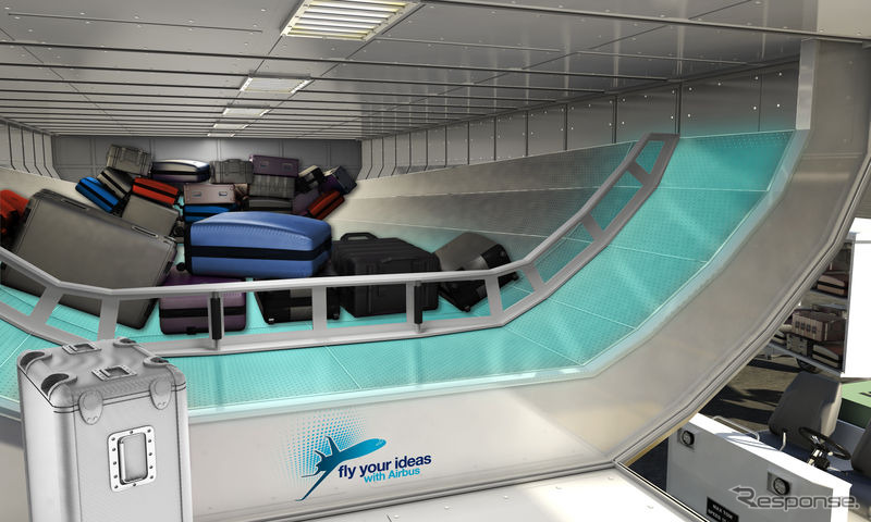 宙に浮く手荷物