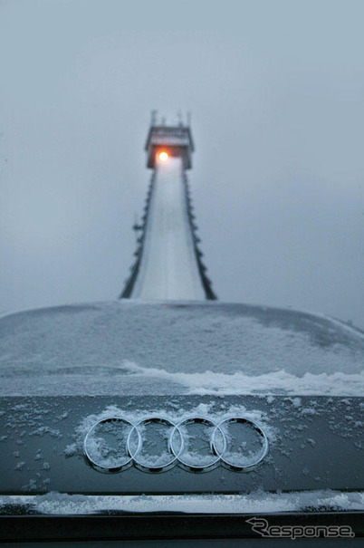 【写真蔵】スキージャンプ台を登るアウディ…メイキング＆シーン