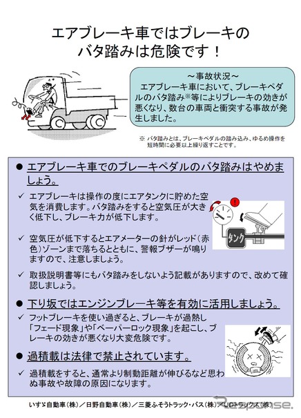 大型4社が策定した注意喚起チラシ