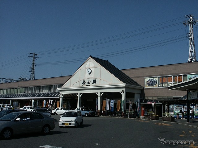 愛媛県松山市内にあるJRの松山駅。このほど台湾台北市内にある松山（ソンシャン）駅と友好駅協定を結ぶことになった。