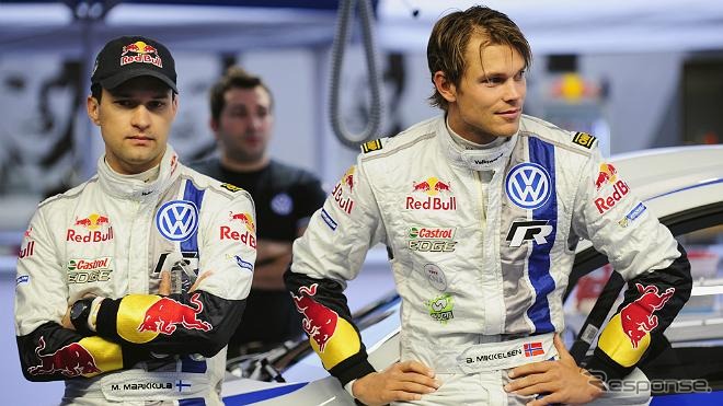 アンドレアス・ミケルセンと副ドライバーのミッコ・マークラ