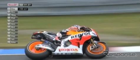 MotoGP第11戦の予選（動画キャプチャ）