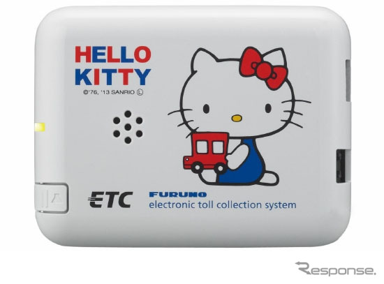 キティちゃんのキャラクター音声ガイド機能付きETC車載器