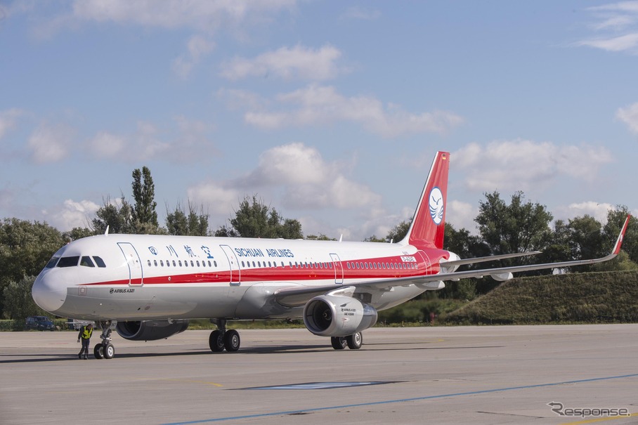 四川航空のシャークレットを装備したA321