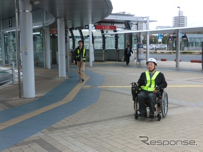 つくば市の市街地での実験の様子