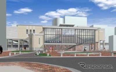 摂津本山駅の橋上駅舎（南側）のイメージ。11月24日から使用を開始する。