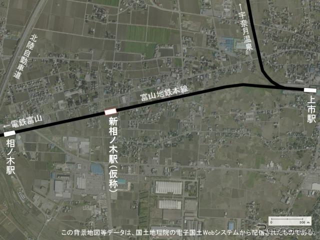 新相ノ木駅は相ノ木～上市間に設置。12月26日に開業する。