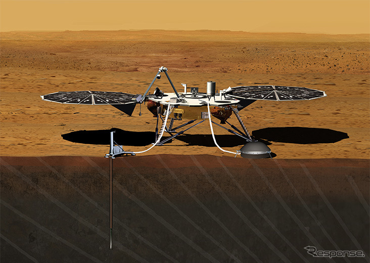 インサイト探査機の火星地球探査のイメージ