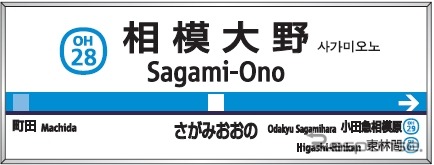 小田急が導入する駅ナンバリングの表示例。駅名標などで使用する。