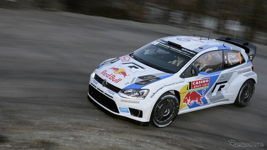 シェイクダウンで最速タイムを記録したセバスチャン・オジエ（VWポロR WRC）