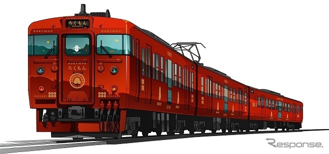 しなの鉄道が導入する観光列車『ろくもん』。3両編成の115系を改造して運転する。