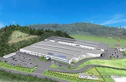 新工場(奥側の建屋)の完成予想