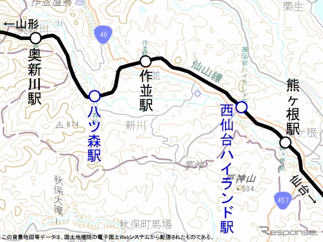 3月14日をもって廃止される、仙山線の西仙台ハイランド駅と八ツ森駅。両駅とも臨時駅だが、最近は使用されていなかった。