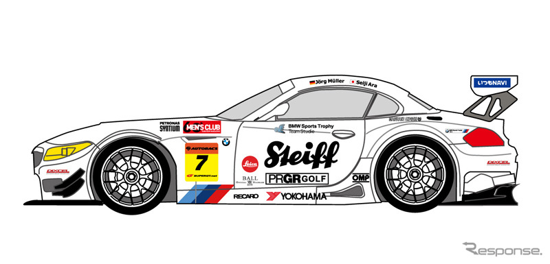 車両に付く「PRGR GOLF」のロゴ