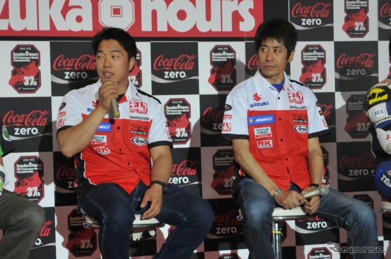 Legend of ヨシムラスズキシェルアドバンスレーシングチームとして今年の8耐に参戦する津田拓也選手（左）と辻本聡選手