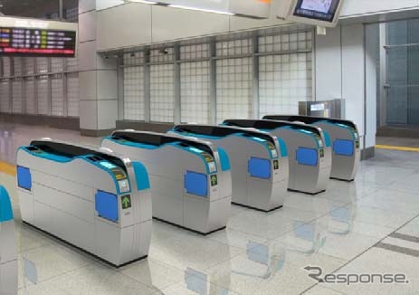 品川駅に設置される新型自動改札機のイメージ。5月25日から使用を開始する。