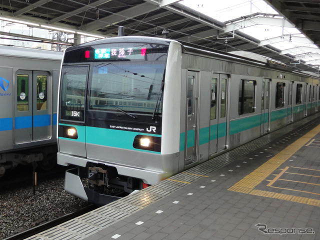 JR東日本は常磐緩行線への導入を検討しているCBTCの設計作業を委託するメーカーにフランスのタレスを選定。このほど正式に契約を締結した。写真は常磐緩行線のE233系2000番台。