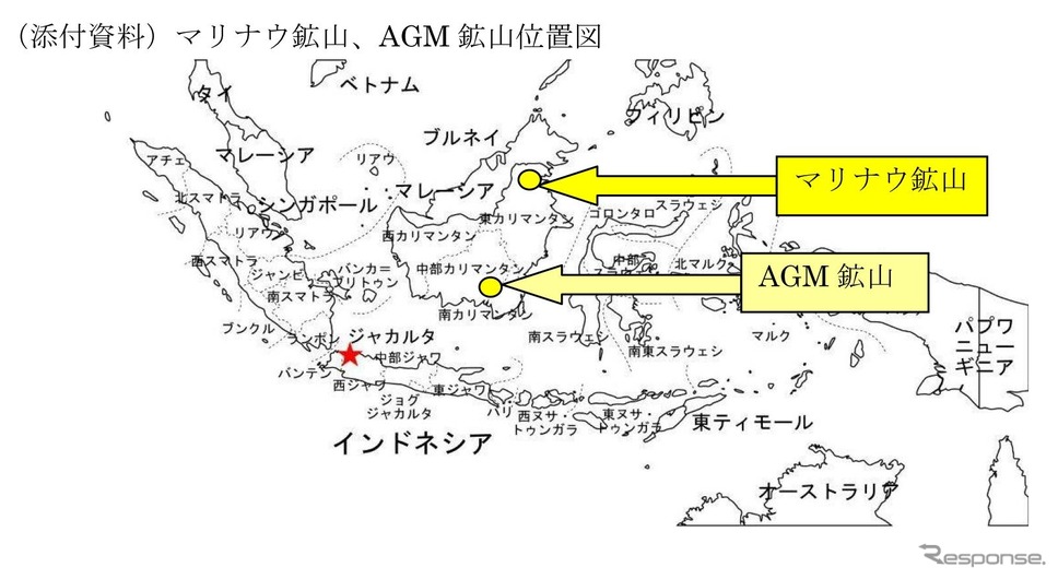 マリナウ鉱山、AGM 鉱山位置図