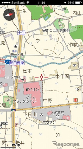 iOS向け地図ナビアプリ「MapFan＋」
