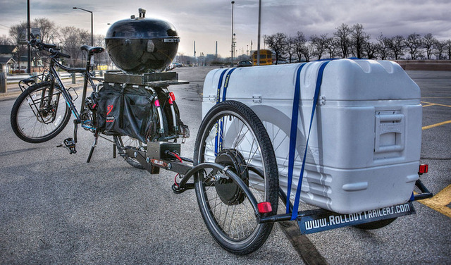 自転車に連結、電動トレーラーで何運ぶ？