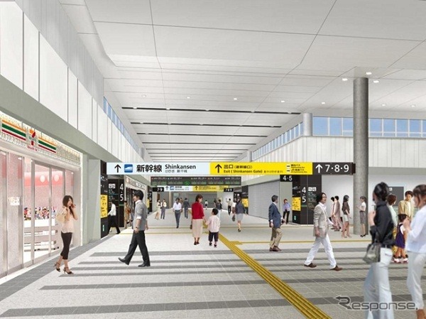 広島駅の新こ線橋のイメージ。11月2日から使用を開始する。