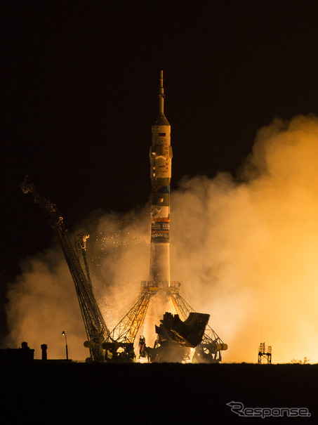 ソユーズTMA-14M宇宙船（40S）の打上げ（9月26日）（出典：JAXA／NASA／Aubrey Gemignani）