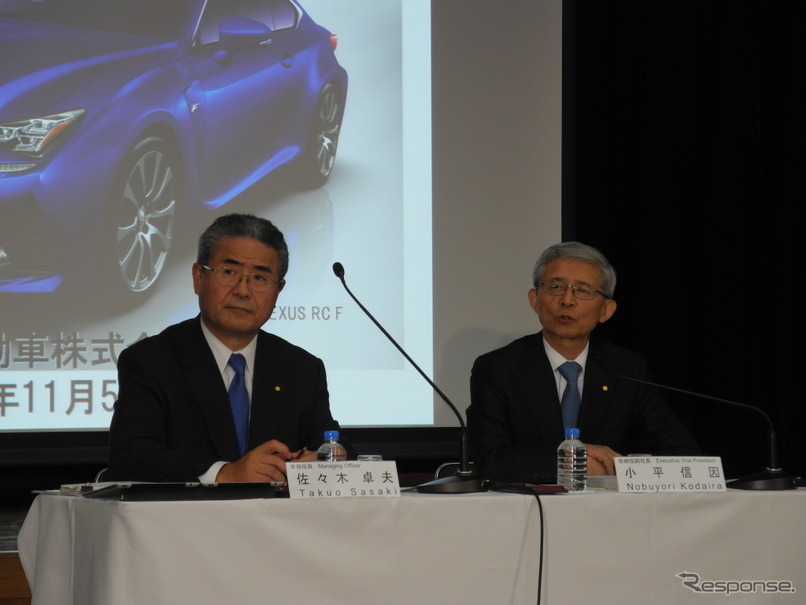 トヨタ自動車の2015年3月期第2四半期決算会見の様子
