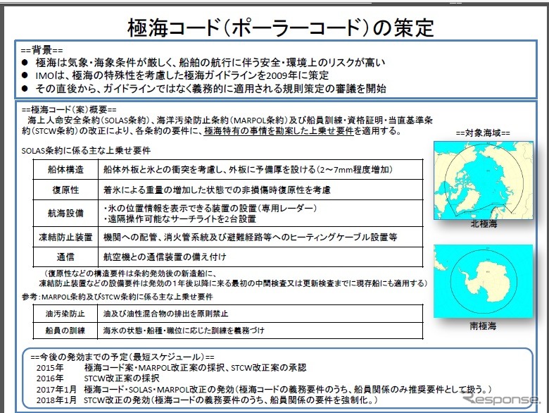 IMO海上安全委員会、極海コードを策定へ