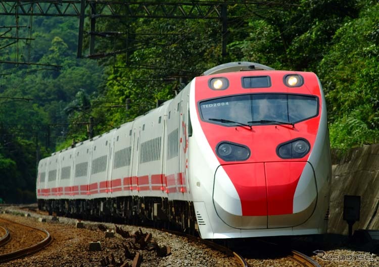 日本車両と住友商事が16両を追加受注したと発表した、台湾向けの車体傾斜式電車TEMU2000型「プユマ号」
