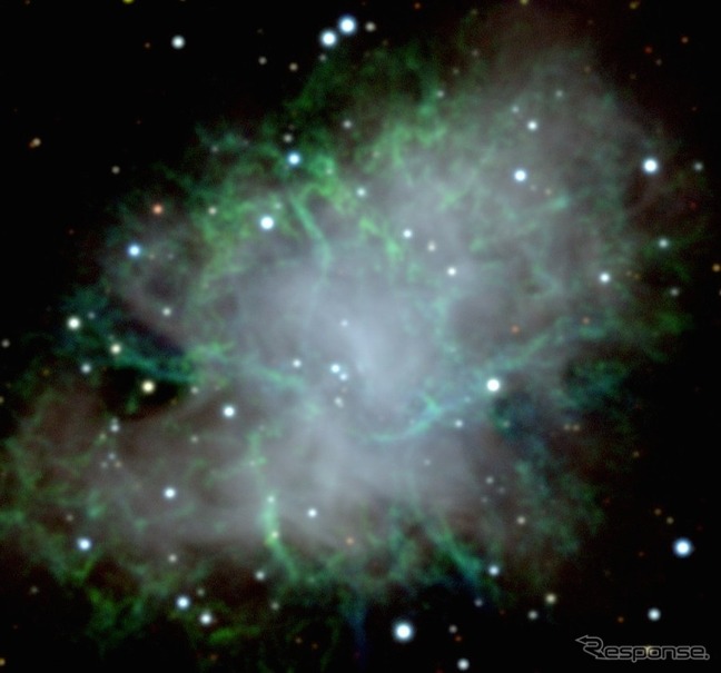 MuSCATで撮像された かに星雲（M1）のg’, r’, z_sバンド3色合成画像