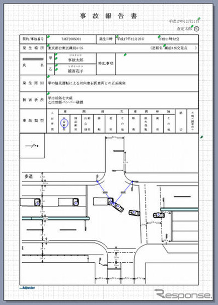 30分で事故報告書が書ける!! ---作成ソフト発売