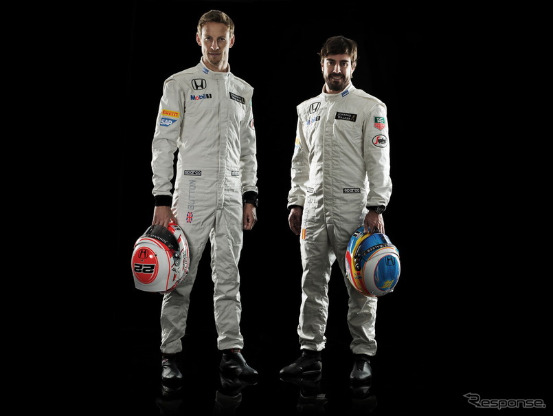 2月10日、Hondaウェルカムプラザに来場予定のジェンソン・バトン（左）とフェルナンド・アロンソ（右）