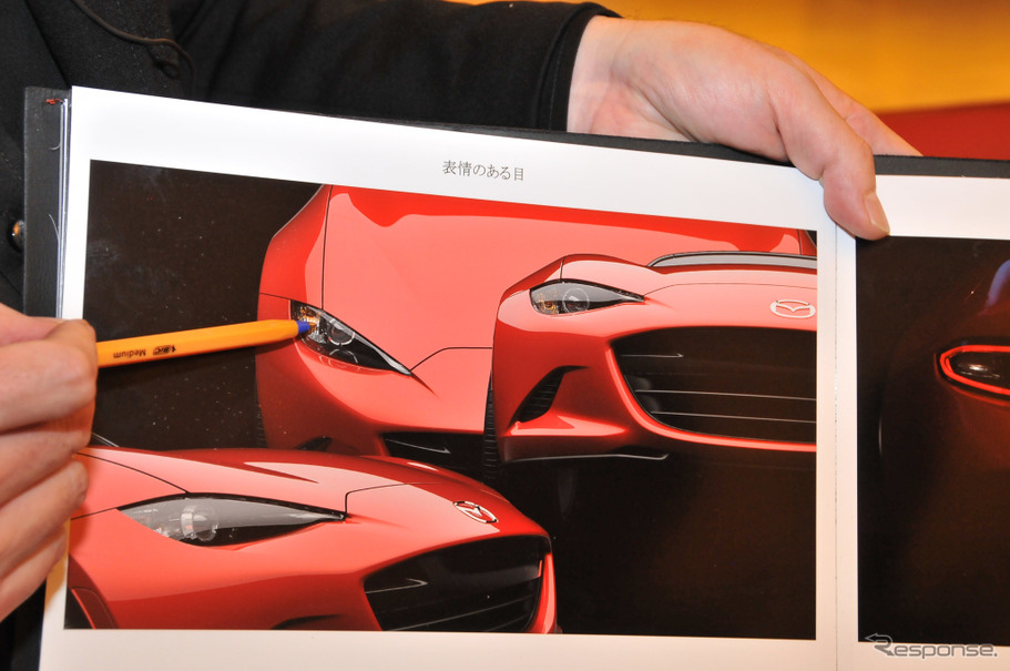 どこからでも視線を感じる新型ロードスターのヘッドライト