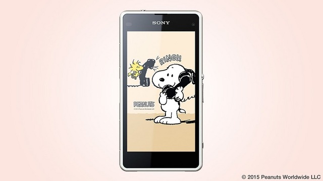 ストア限定デザインの壁紙7種類をプリインストールする「Xperia J1 Compact SNOOPYモデル」