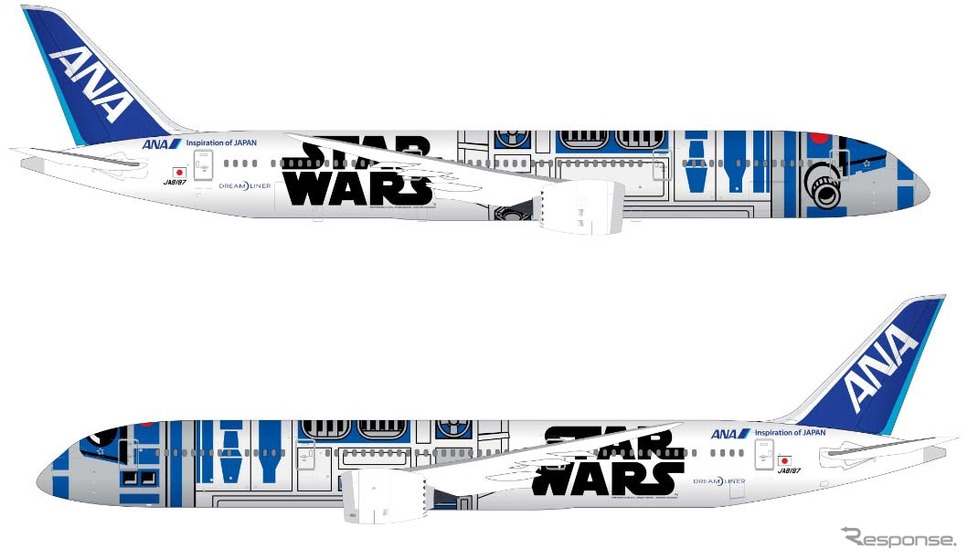国際線就航予定の「R2-D2」特別塗装機のデザイン