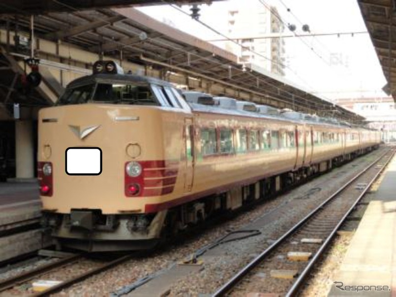 国鉄時代の塗装を復刻した485系T18編成のイメージ。5月30日に最後の運行を行う。