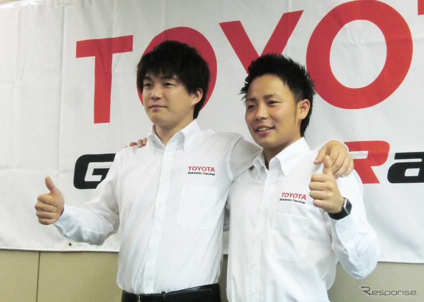 トヨタの若手ラリー選手育成プログラムに選抜された、新井大輝（左）と勝田貴元。