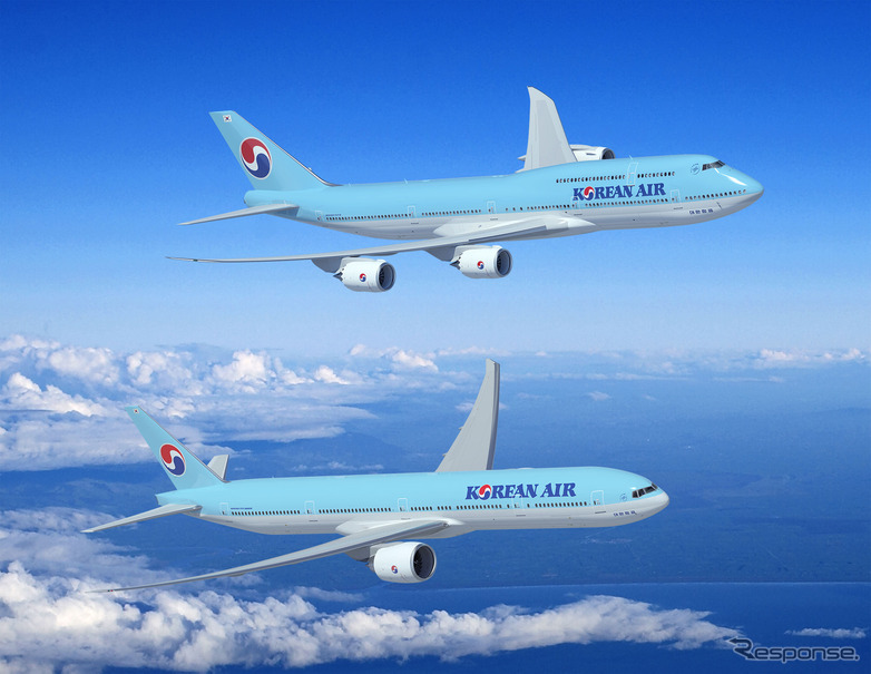 大韓航空747-8と777‐300ER