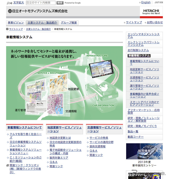 日立オートモーティブシステムズの車載情報システム事業（参考画像）